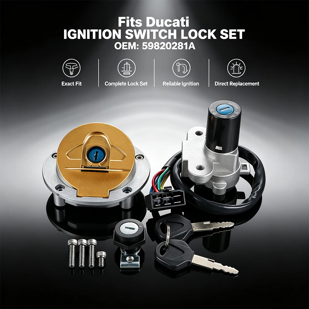 Ignition Switch Lock With Kit For Ducati M750 Monster M600 ST2 999 S 900 750 SS 695 620 750 Mito125 ST4 996SPS 59820281A