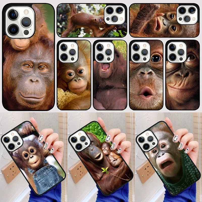 ORANGUTAN monkey BABY CUTE Phone Case Back Cover for iPhone 16 15 SE2020 14 13 11 12 Pro Max mini XS XR X PlusS Fundas Coque