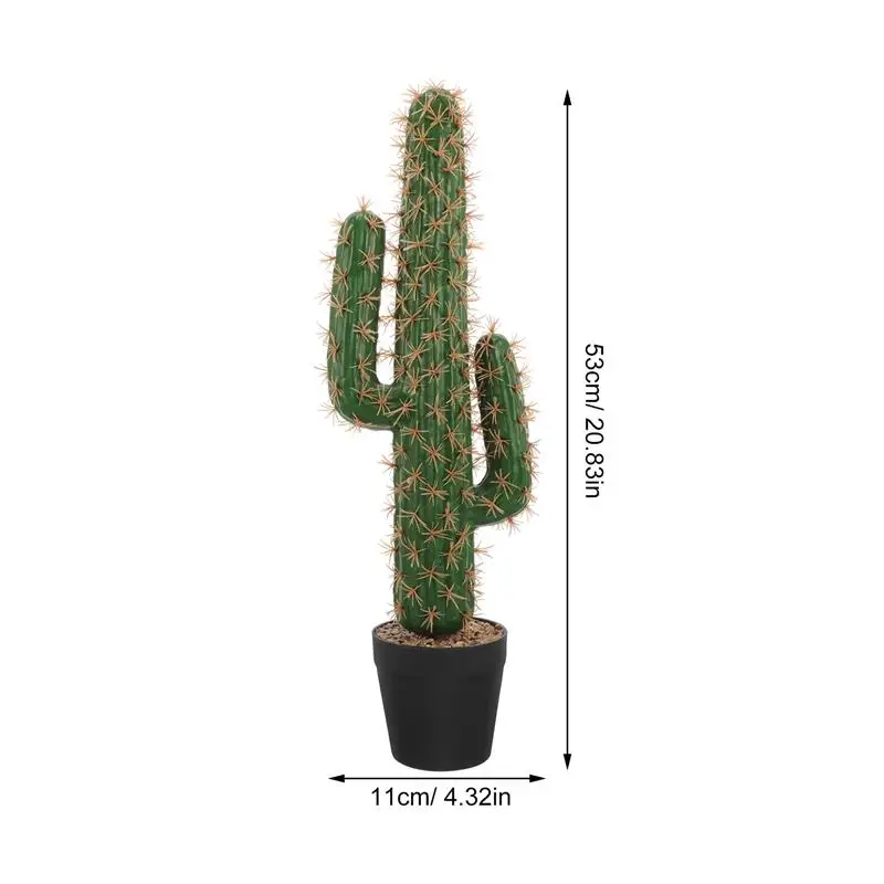 Fake Flower Cactus Decor Plant Faux Large Succulents Model Artificial Succulent Saguaro Figurine Simulation Cactus Potted Bonsai