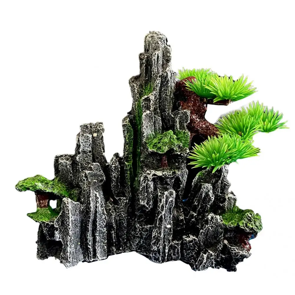 Resin Rockery  Unfading Color   Aquarium Rockery Resin Rockery Landscaping Ornament