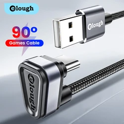 Elough 2.4A USB Type C Cable Fast Charging 90 Degree Elbow USB C Cable For Samsung S9 S10 Xiaomi Redmi Huawei Type C Data Cord