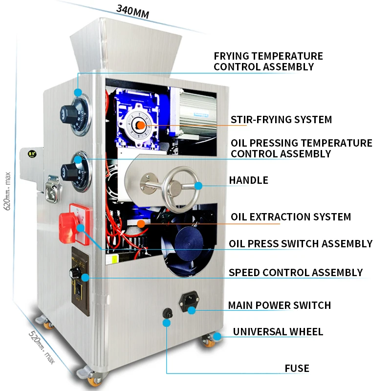 #Squeezing and frying all-in-one machine QX-FD3062 Small commercial peanut arugula seed oil and other hot and cold frying oil