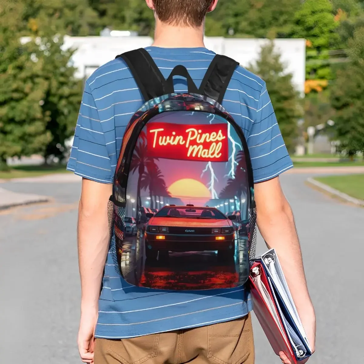 

Рюкзак DeLorean Time Machine Back To The Future, студенческий рюкзак для мальчиков и девочек, школьная сумка, компьютерные сумки на плечо для мужчин и женщин