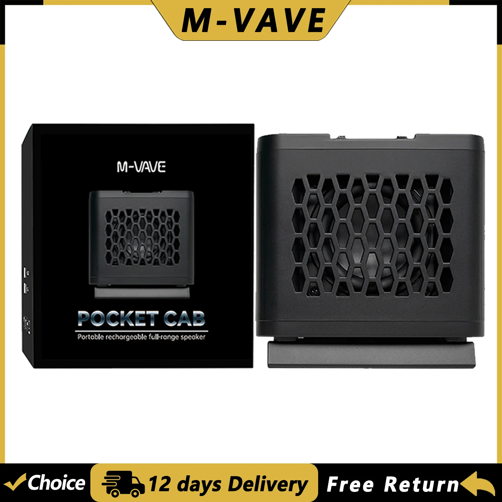 M-VAVE Pocket CAB Portable Guitar Speaker 10W 7h Battery 1.75