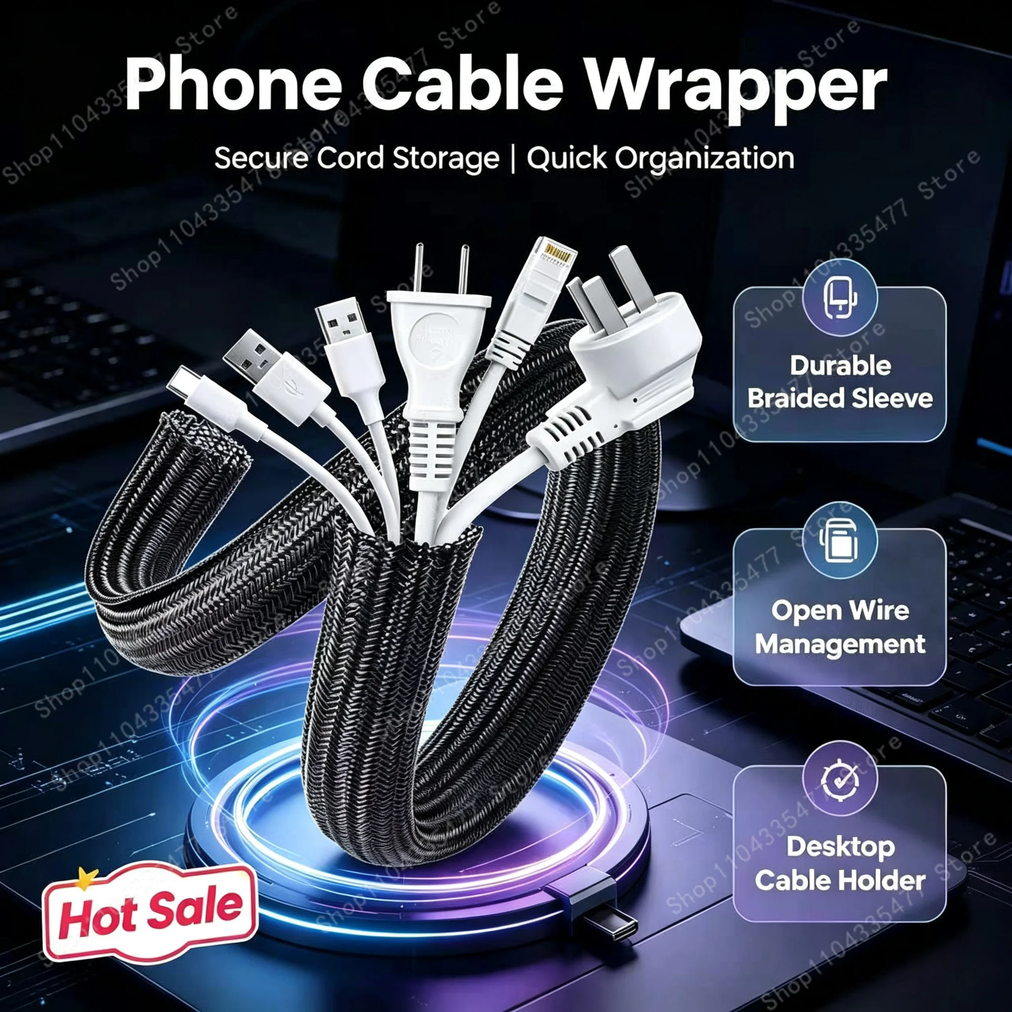 Cable Sleeve Braided - 1m 3m 5m pleciona osłona kabla