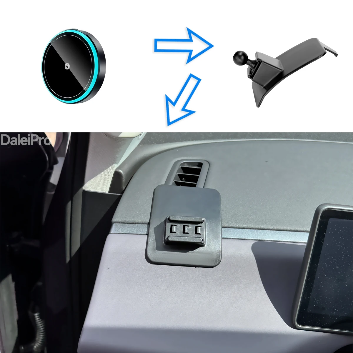 For Leapmotor C10 2024 2025 2026 Car Phone Holder with Wireless Charger Magsafe Holder Auto-Clamping Strong Magnet Mounts