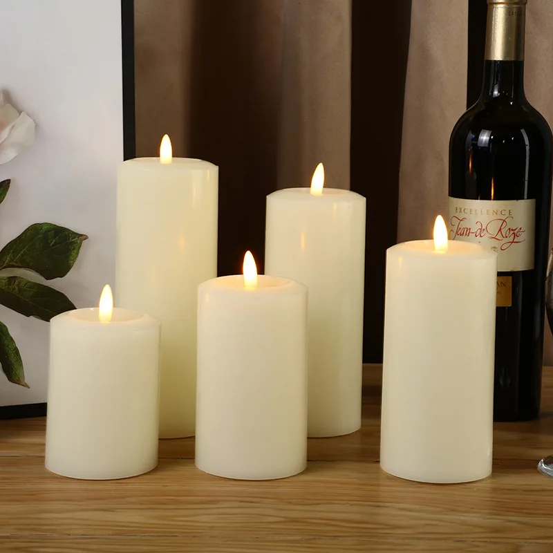 Smokeless LED electronic candles for wedding decorations, flat-mouthed, for creating a romantic atmosphere