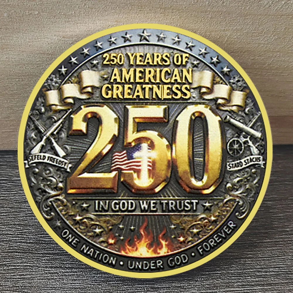 

American 250th Anniversary 1776-2026 Commemorative Coin God Bless America Eagle Souvenir Collectible Coin Gift