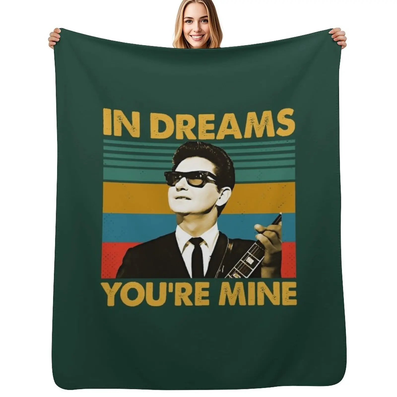 In Dreams You're Mine Roy Orbison Throw Blanket Loose Designers Summer Comforter Travel Retros Blankets
