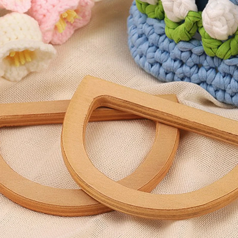 D-shaped Wooden/Plastic Bags Handle Replacement Handcrafted DIY Bags Accessories Handbag Purse Tote Handle Half Round Handle