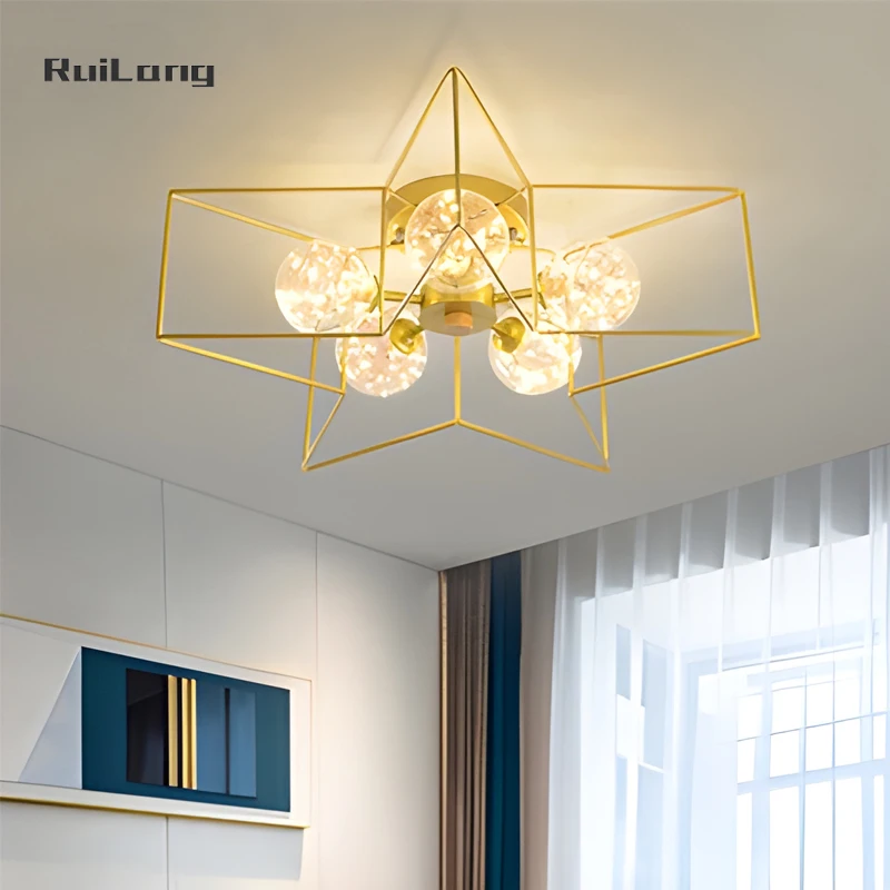 

Led Star Ceiling Lamp For Children Room Girls Boys Bedroom Study Stars Ceiling Light Starry Sky Child Kids Chandelier Lighting