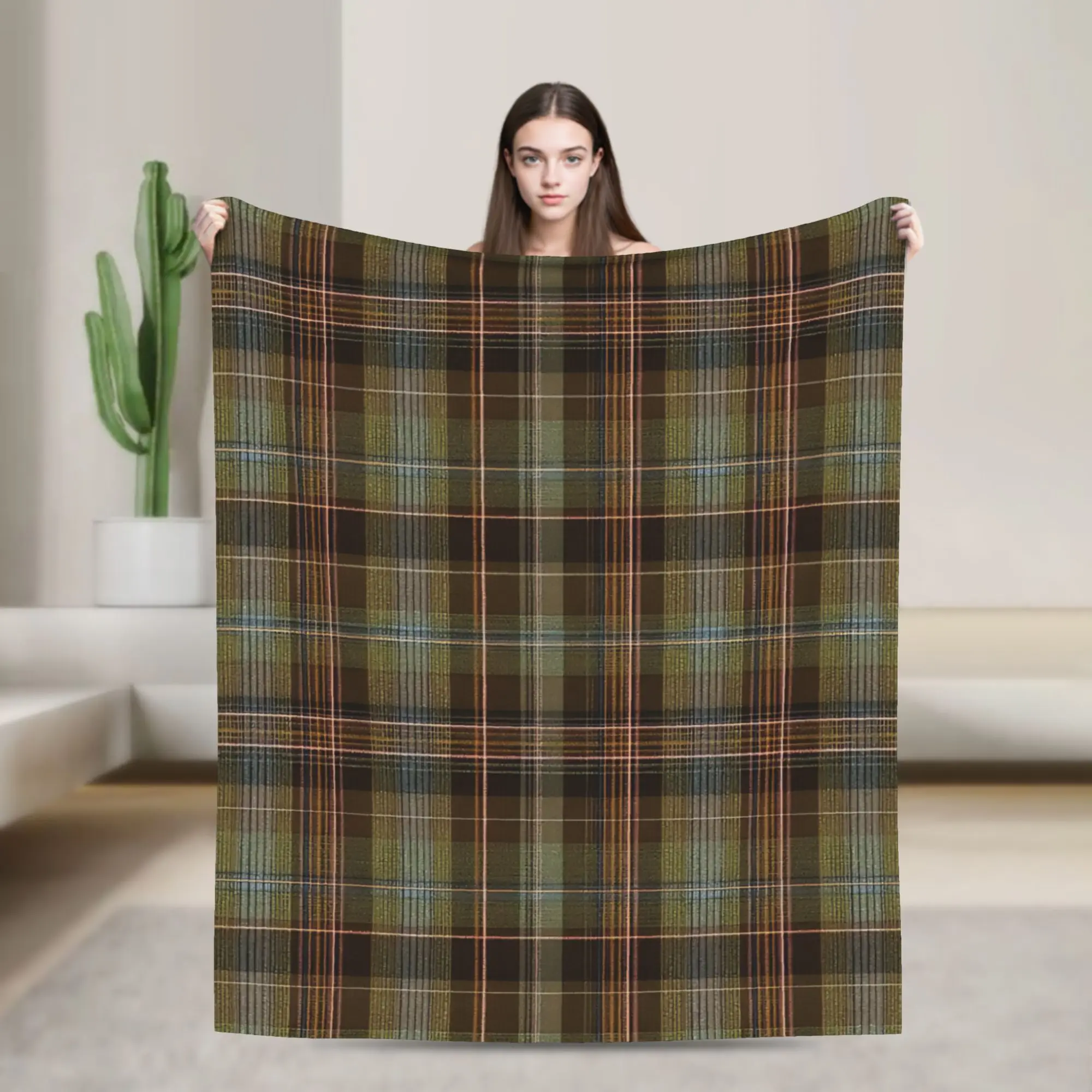 Heritage Tartan Plaid Pattern  Blankets  Flannel Funny Soft Throw Blanket for Home Summer,