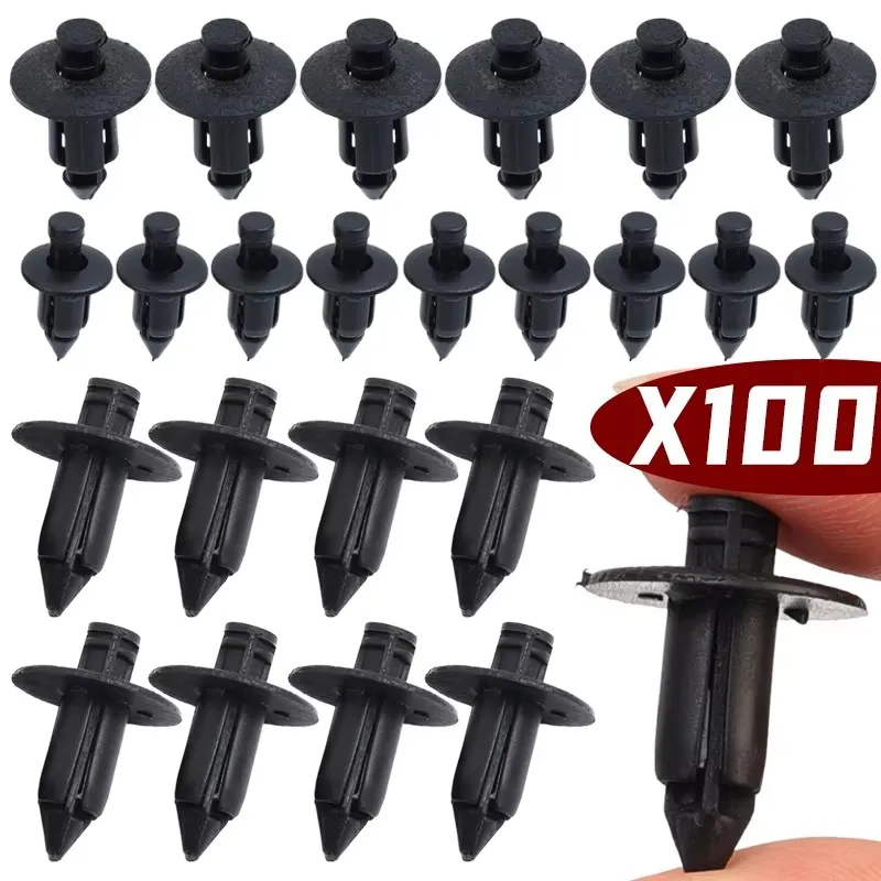 100/50pcs Car Plastic Fairing Rivet Setting Panel Fastener Clips 3 Size Mix Push Pin Auto Fastener 6mm 7mm 8mm Interior