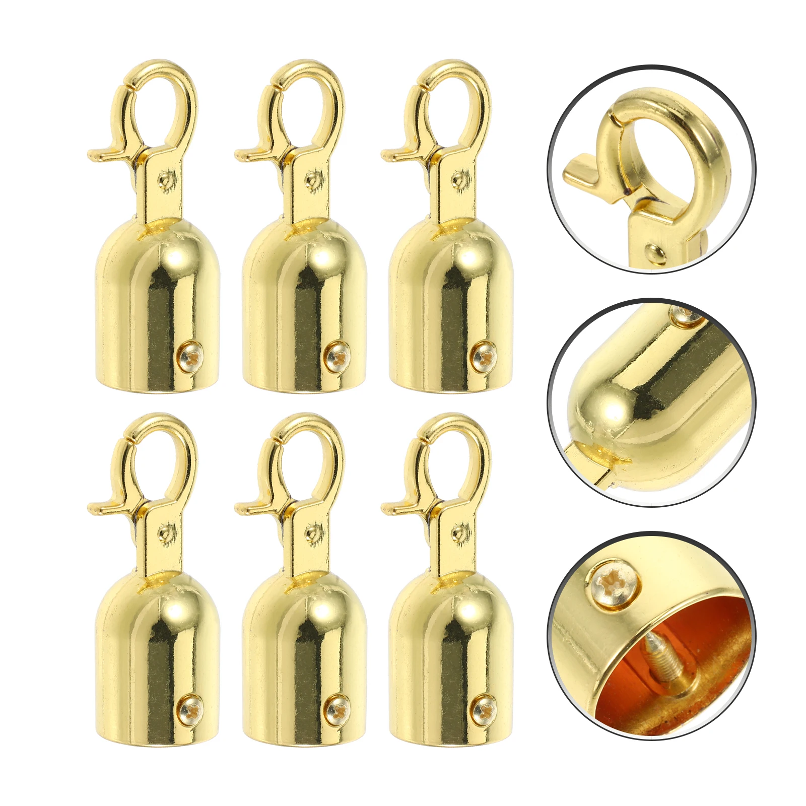 Stanchion Rope Hook Accessories Zinc Alloy Custom Lanyards Concierge Column Retractable Belt Safety Barrier Hooks Crowd Control