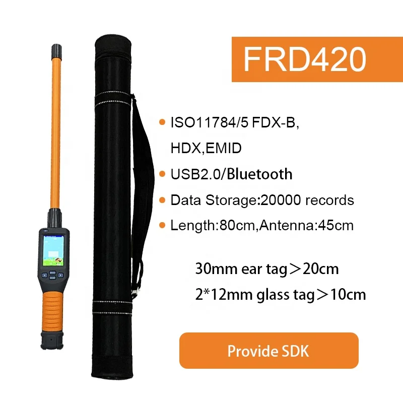 Long Range RFID Stick Reader for Cattle Sheep Livestock Farm Ear Tag Scanning