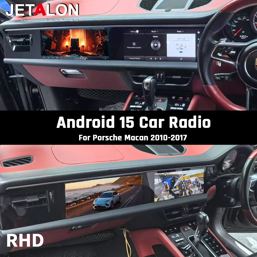 

Dual Android 15 Smart Screen 12.3+12.3inch For Porsche Macan 2010-2017 Car Radio Multimedia Video Player Carplay GPS 4G Stereo