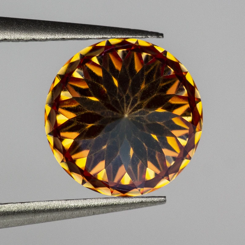 Red Garnet Color Moissanite Loose Stone 100 Faces Cut Russain Cut Moissanite Diamonds Pass Diamond Tester with GRA Certificate