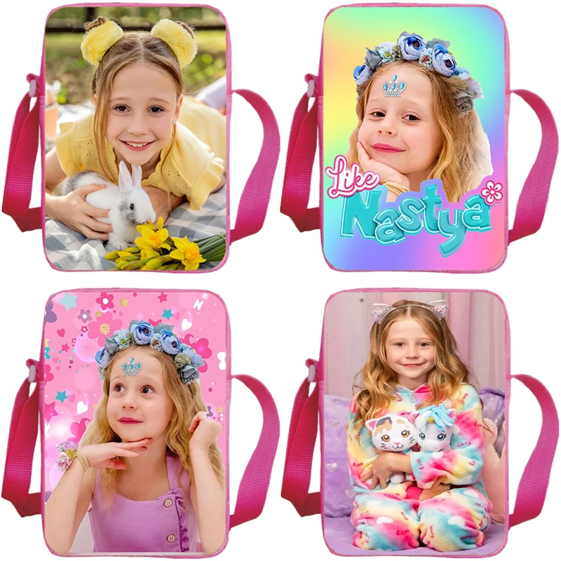 

Like Nastya Pink Color HandBags Kawaii Girl Shoulder Bags Cute Girls Messenger Bag Coin Purse Waterproof Casual Kids Bags Gifts