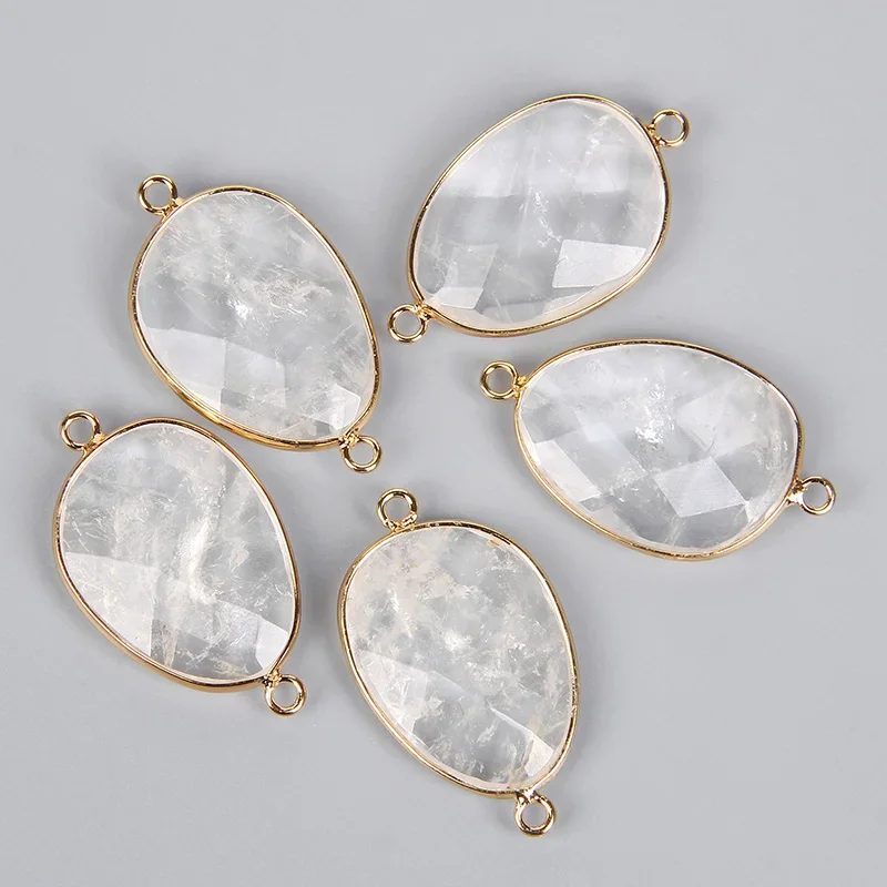 2pcs Natural Stone Pendants Amethysts Lapis Crystal