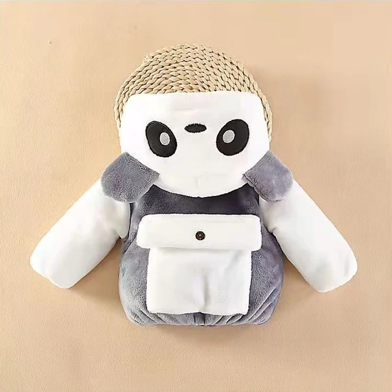 Autumn Winter Warm Baby Boys Jacket Cute Panda Plush Baby Coats For Girl Hooded Outwear Christmas Birthday Party Newborn Clothes