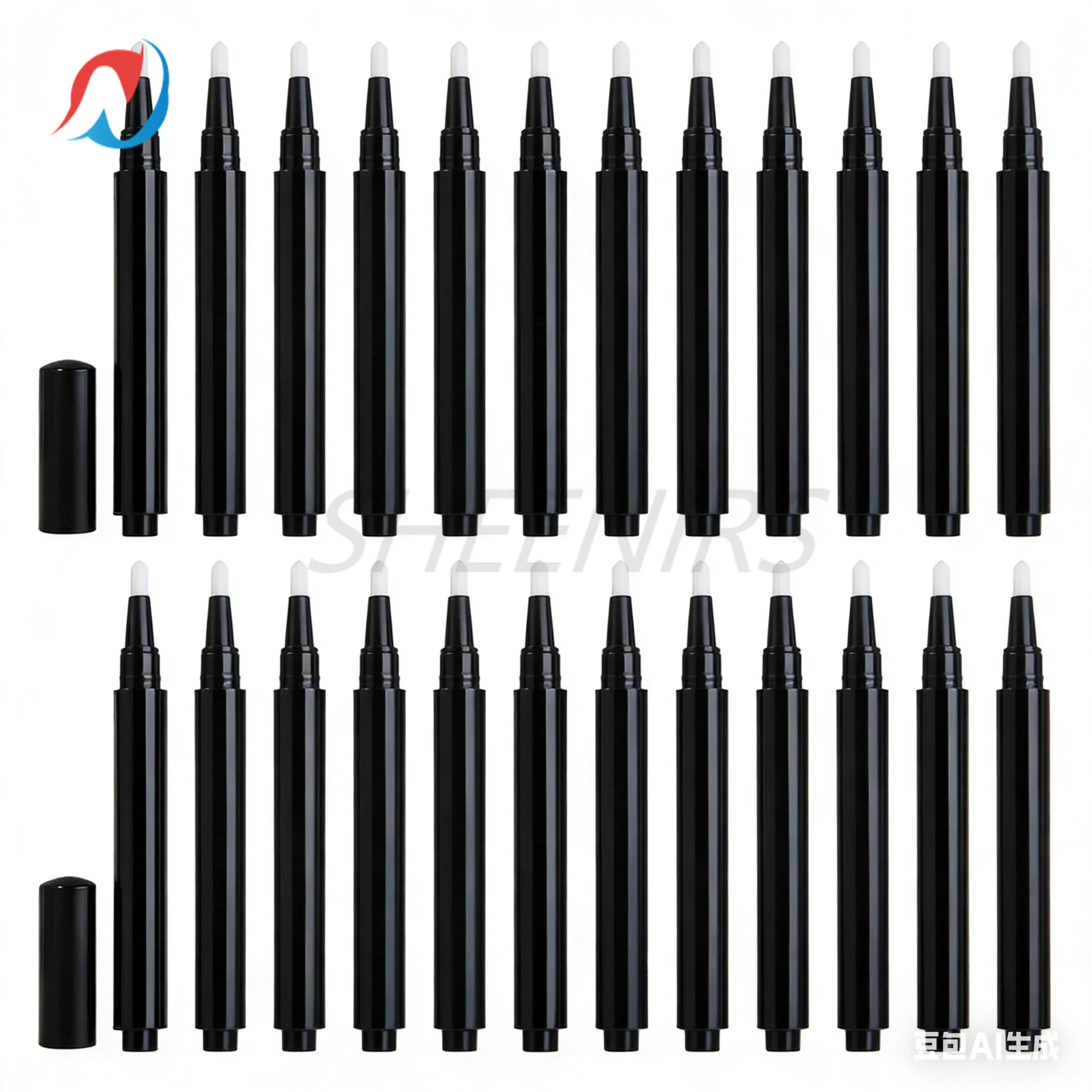 50pcs 3ml Empty Plasitc Black Cuticle Lip Gloss Containers Nail Oil Cuticle Click Pen For  Press touch up paint Beauty Liquid