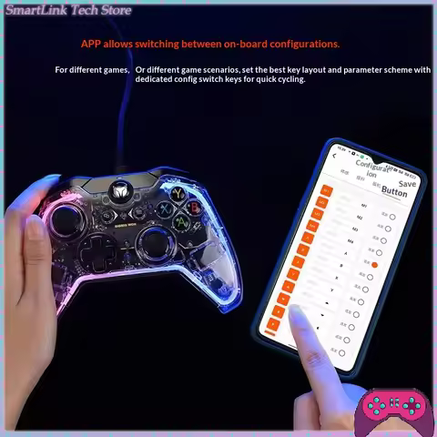 BIGBIG WON C1 lite S Wired Game Controller For Switch PS4 Win10/11 Joystick RGB Light Audio Rainbow Athletic Alterations Gifts
