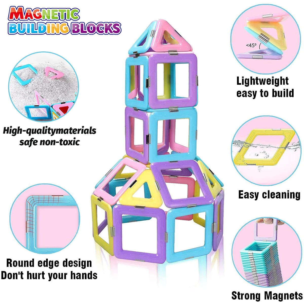 Blocchi magnetici blocchi magnetici Set blocchi magnetici STEM Toys creatività giocattoli educativi da costruzione per regali per bambini