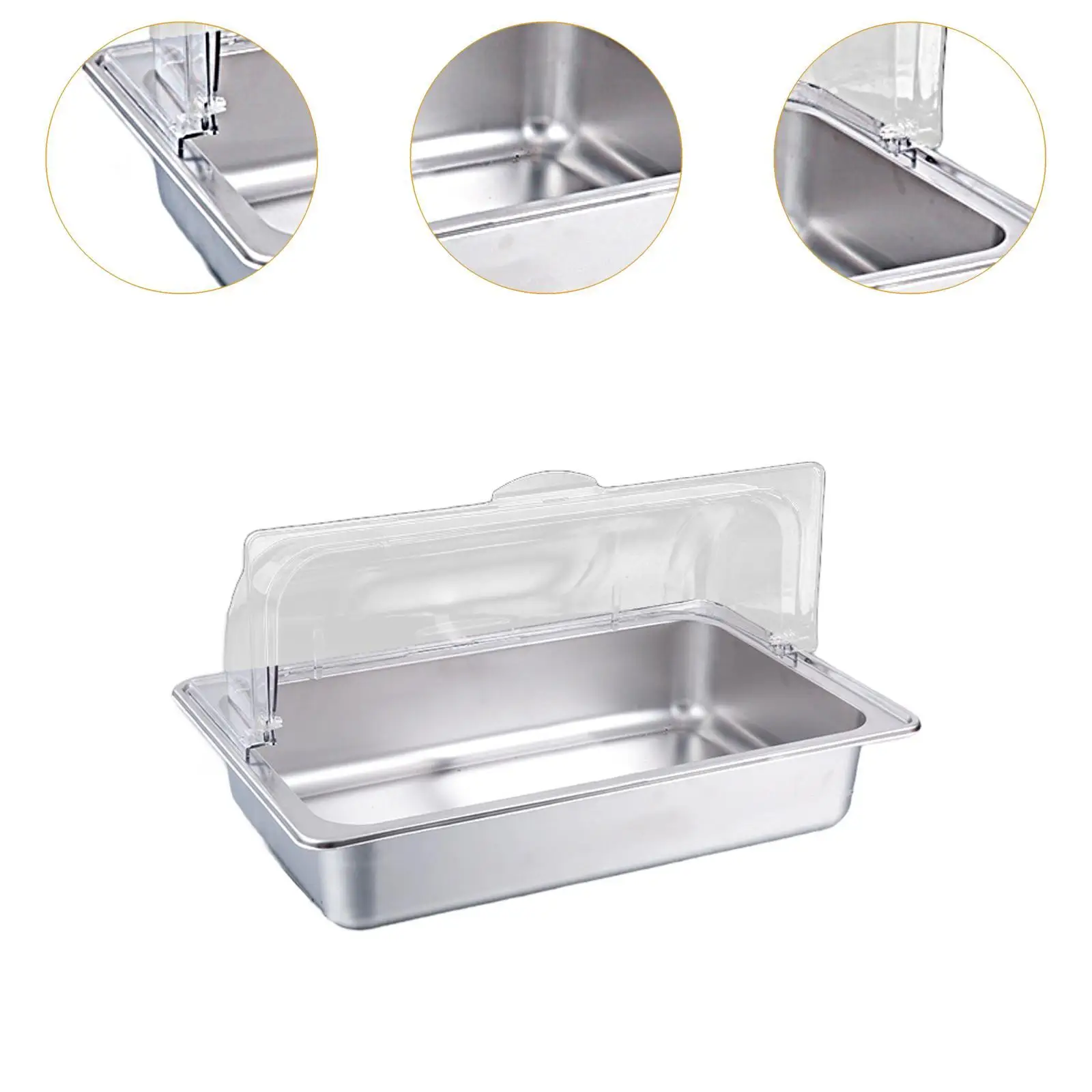 Food Chafer Buffet Chafer Set with Lid Rustproof Wedding Kitchen Stainless Steel Rectangular Catering Food Tray Chafing Dish