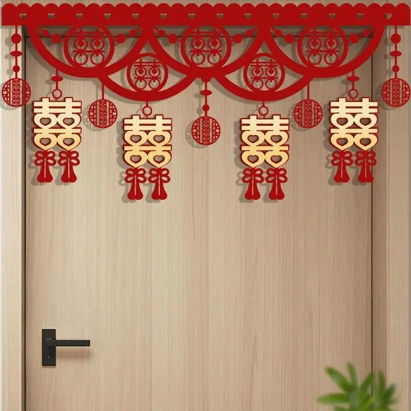 

Wedding Curtain Bedroom Wedding Flower Decoration New Room Living Room Door Head Lintel Set Wedding Room Decoration Supplies