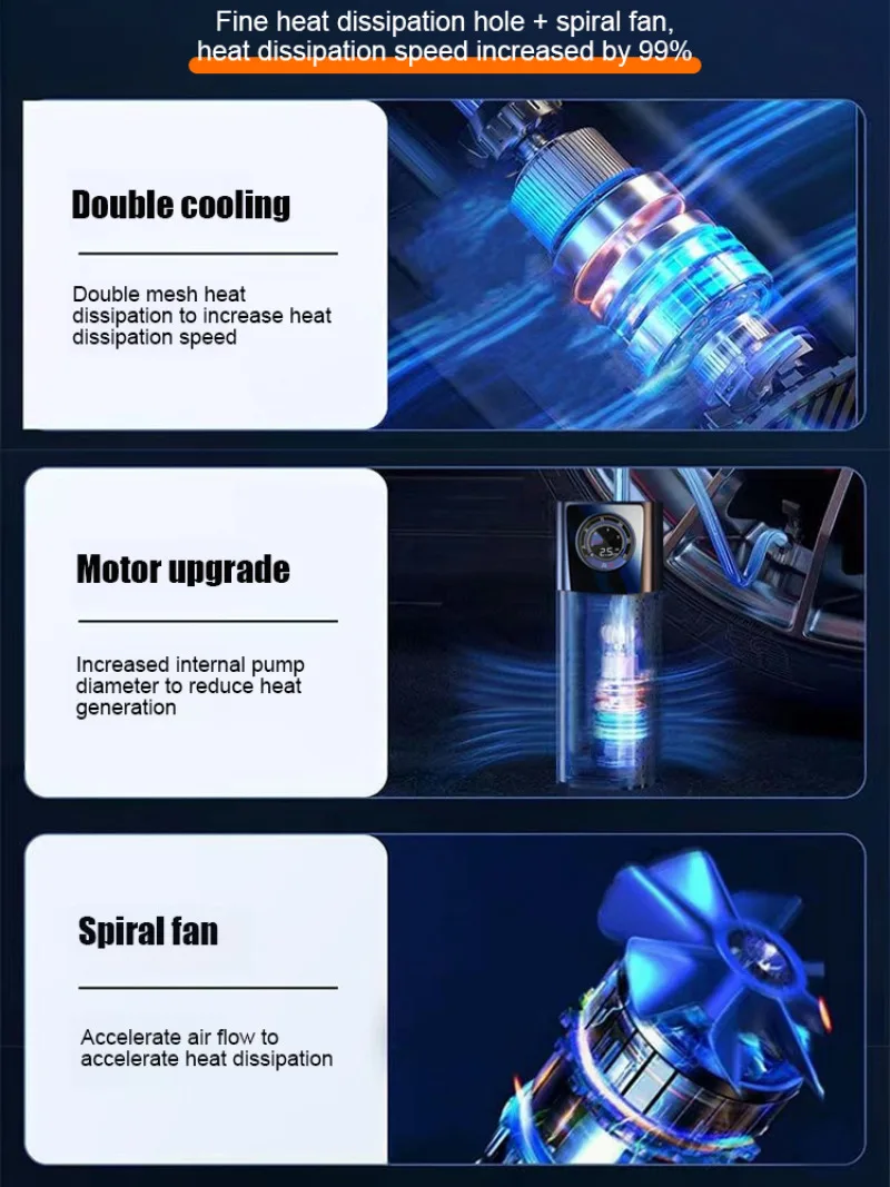 Tragbare High-power Auto Luftpumpe Universal High Power Reifen Pumpe Handheld Tragbare Auto Inflator Pumpe