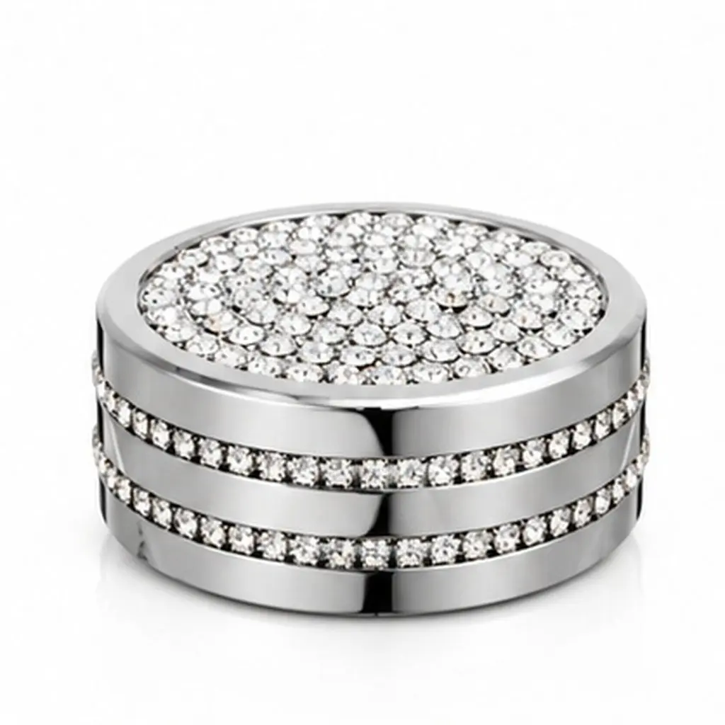 Premium Zinc Alloy Rhinestone Car Knob Cover Decal for Multimedia Switch Trim Luxury Interior Decoration Crystal Car Knob