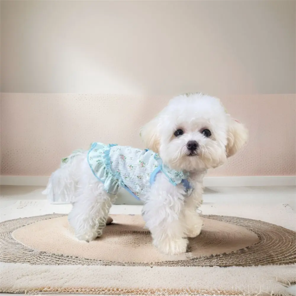 

Pet Clothes Thin Dog Summer Dress Cute Breathable Pet Floral Skirt Soft Skin-friendly Puppy Skirt for Small Medium Dogs