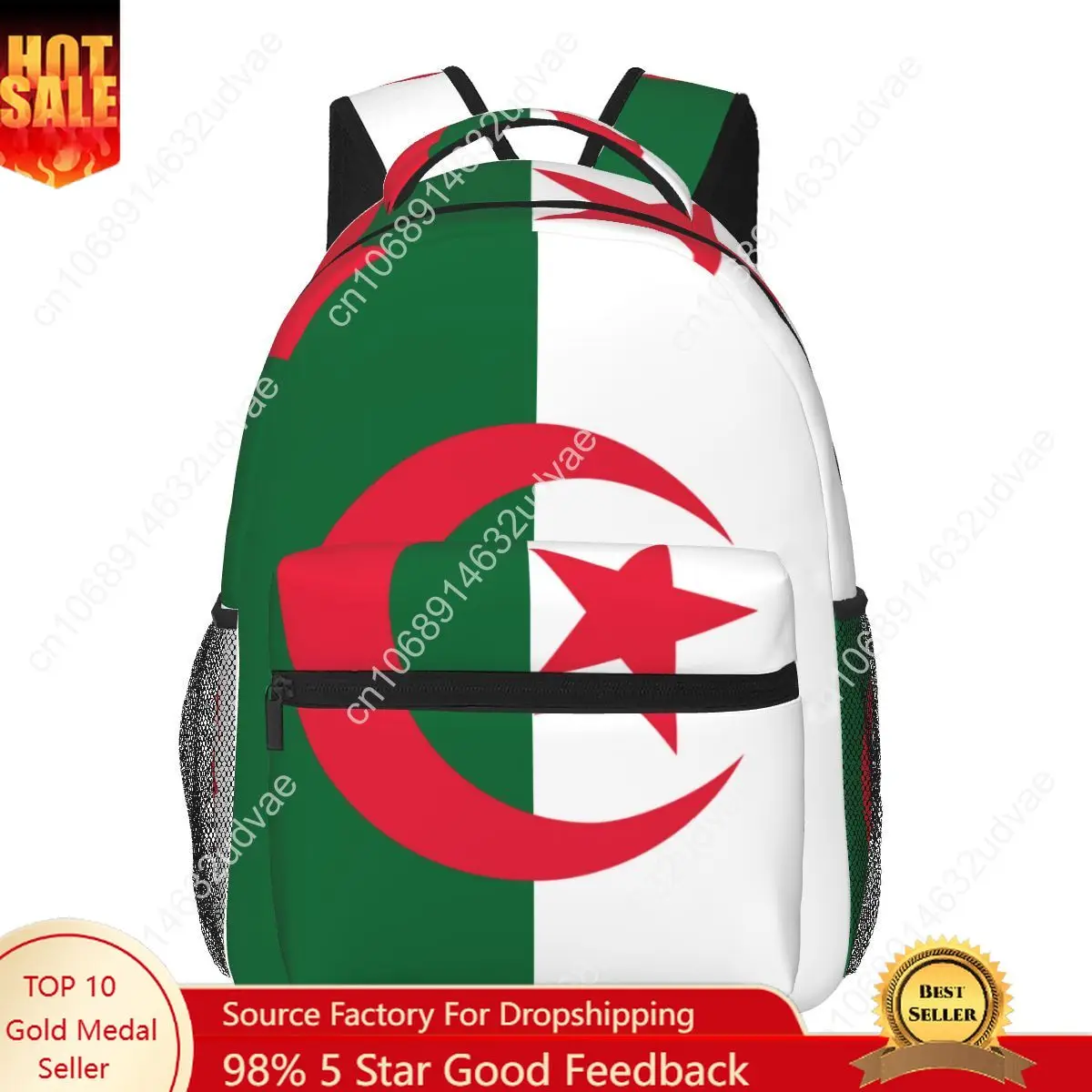

Women Backpack Flag Of Algeria Fashion Bag for Women Men School Bag Bookbag Mochila