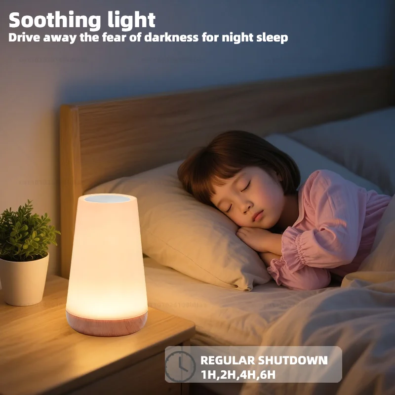 Nachtlicht mit 13 Farbwechseln, Fernbedienung, Touch-USB, wiederaufladbar, RGB-Nachtlampe, dimmbare Lampe, tragbare Tisch-Nachttischlampe