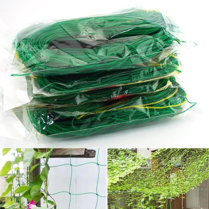 4 Sizes Garden Plant Climbing Net Stand Holder Green Nylon Trellis Netting Mesh Support Bean Growing Fence Net Line A2