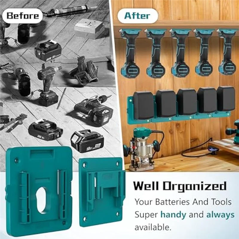 

Battery Holder Tool Holder, 5 Packs Battery Holder For 18V Battery, 5 Packs Tool Holder For 18V Tools Easy Install