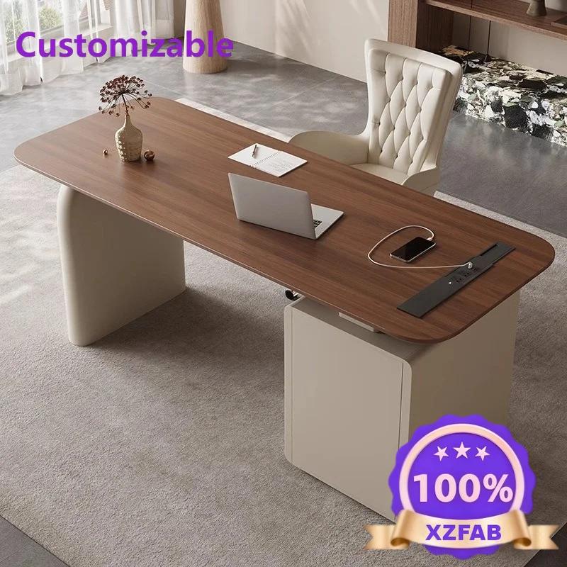 Factory Direct 2026 Top Madera maciza estilo crema francesa, escritorio, color nogal medieval, escritorio de ordenador de lujo l