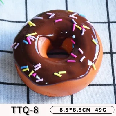 1pcs Simulated Donuts Round Fake Food Handmade Soft Bread Color Needle Pink Wall Decoration Chocolate Pendant Candy