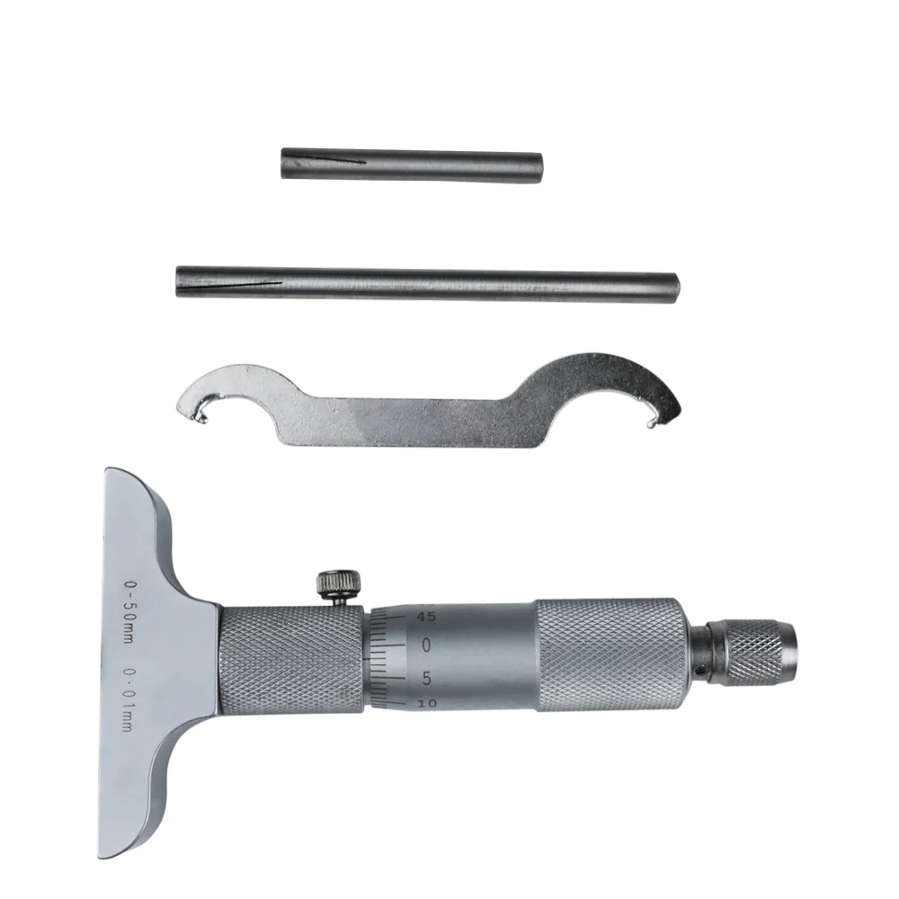 0-25/50/75/100/150MM 0.01mmMechanical Gauge Stainless Steel Micrometer Gauge Neutral Unmarked Depth Micrometer