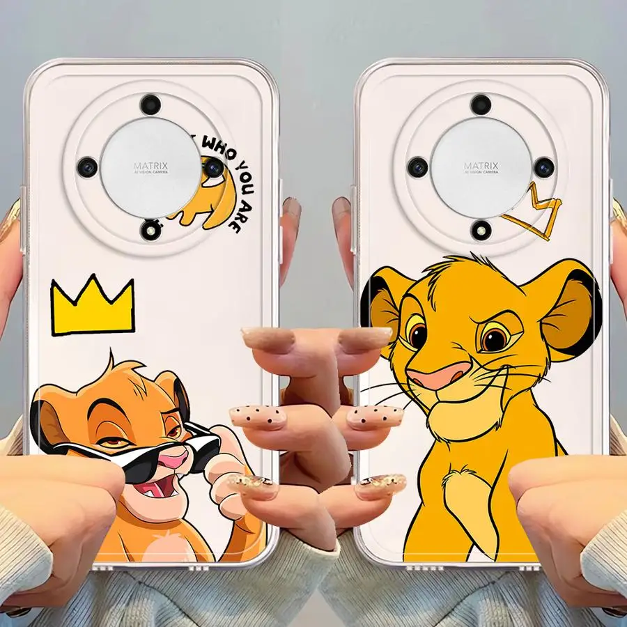 حافظة لهاتف Honor X8a 90 Lite X9a X9b X8 X7b X8b غطاء شفاف Disney Lion King