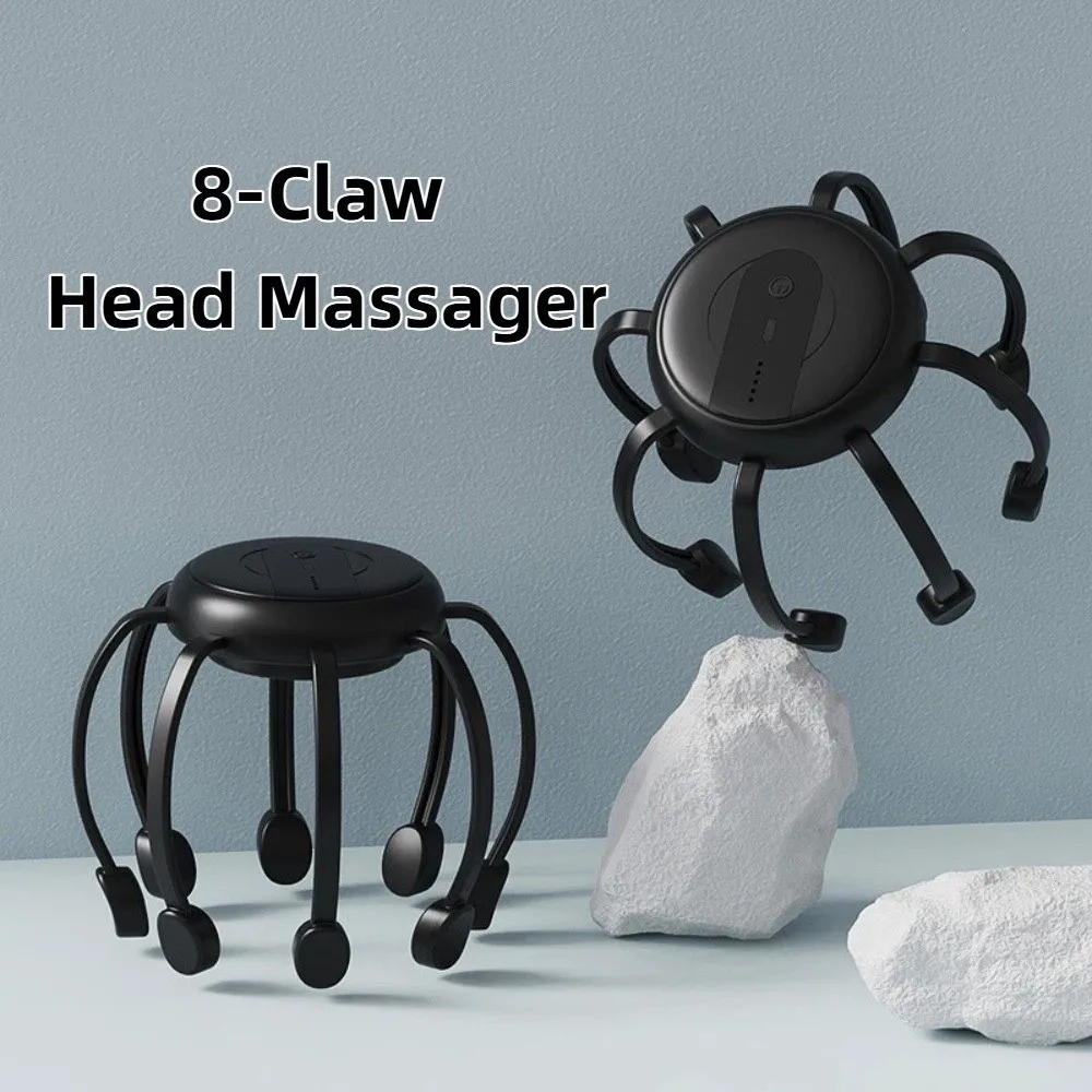 

Eight Claws Electric Head Massager Automatic Intelligent Head Massage Machine Type-C High Frequency Vibration Scalp Massager
