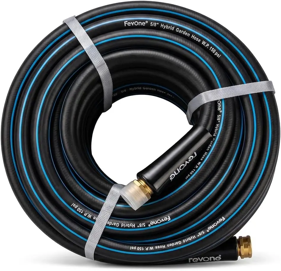 

75ft Kink-Free Garden Hose, Heavy Duty 5/8" ID, 3/4" Brass Fittings, 600 PSI Burst Resistant
