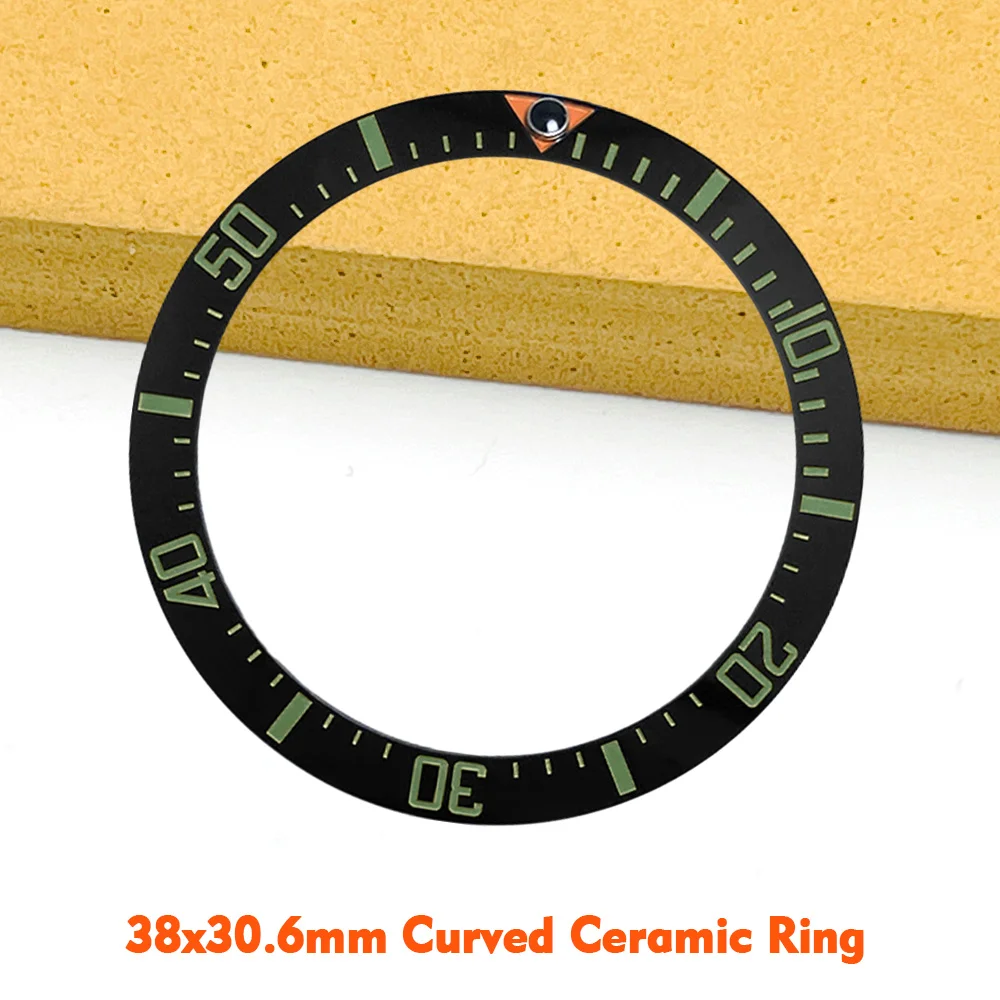 38x30.6mm SUB Curved Bezel Insert Fit For Sub SKX007 SRPD Watch Cases NH35 NH36 Case 38mm Watch Bezel Ring With Sticker Gift