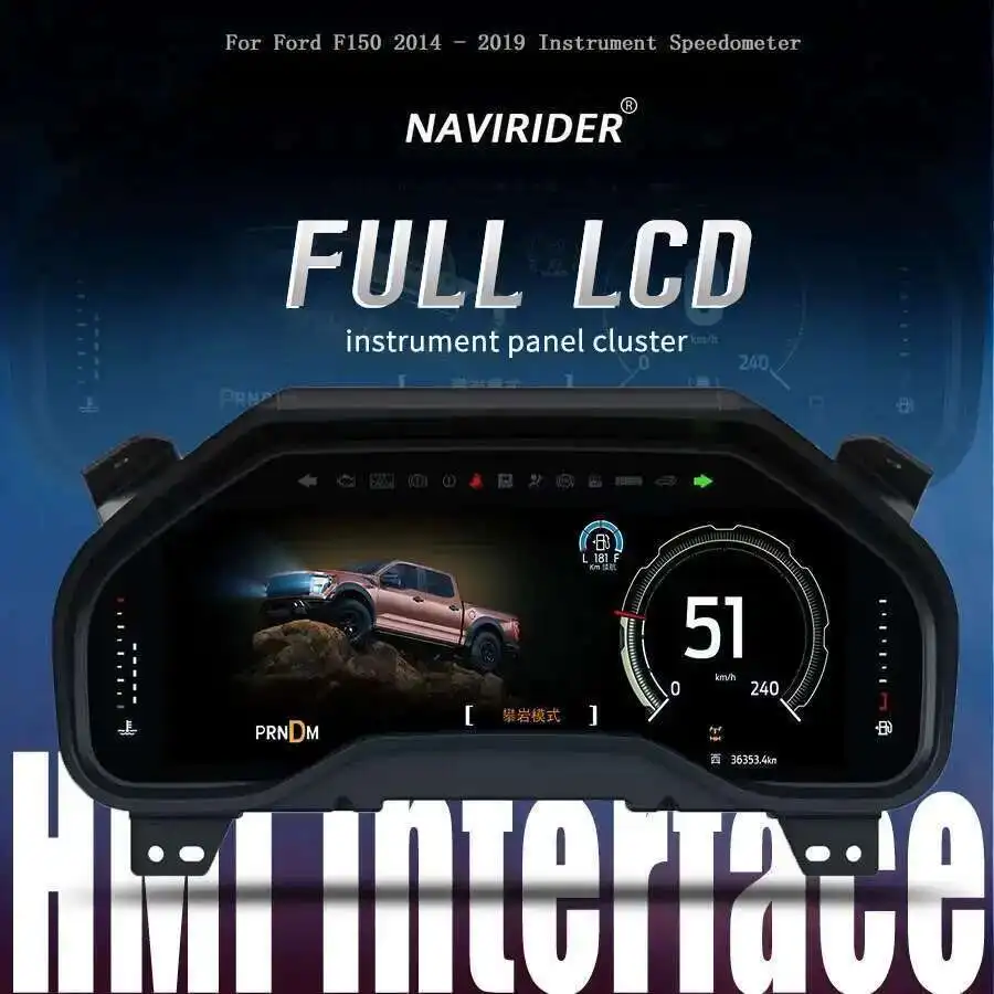 For Ford F150 F 150 F-150 Raptor 2014-2019 Speedometer Dashboard Panel Car Full LCD Digital Instrument Cluster Odometer 12.3inch