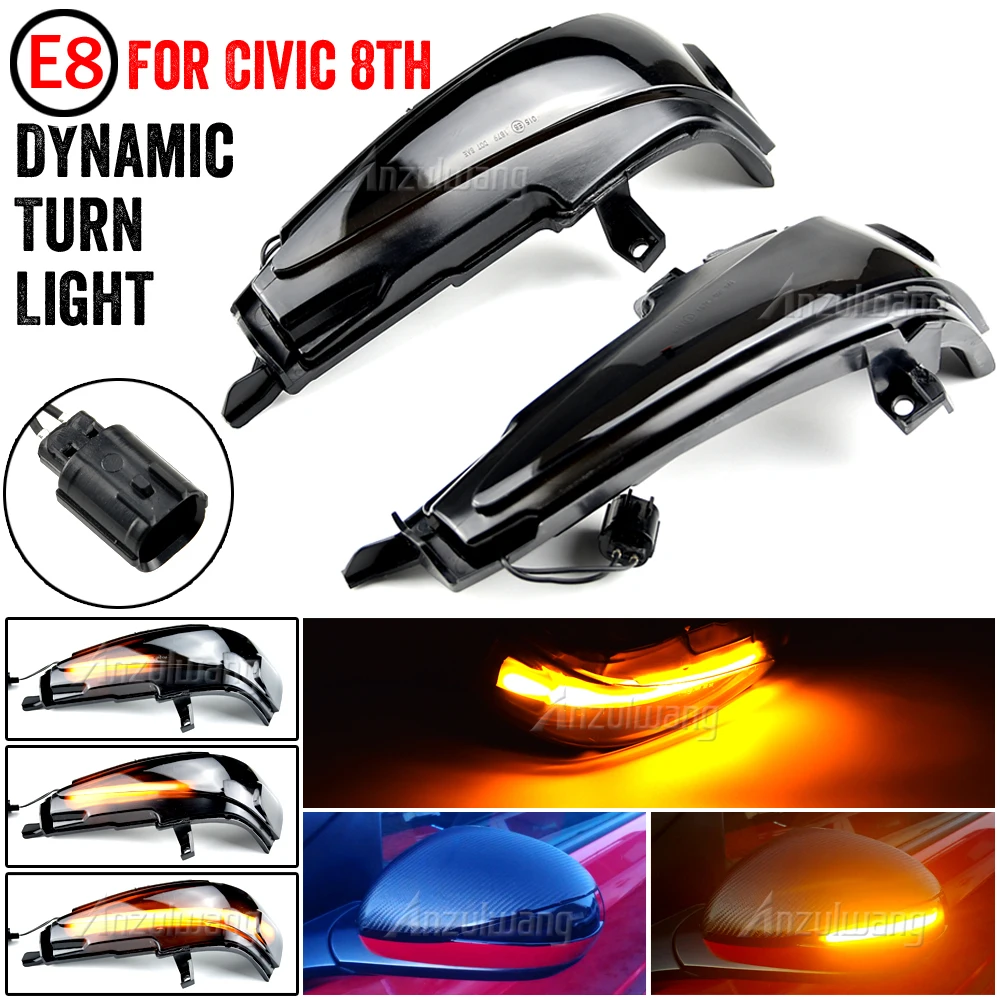 Rearview Side Mirror Indicator Lamp Dynamic LED Turn Signal Flasher Lights For HONDA CIVIC 2006-2011 Sedan FA 1 2 3 FD 1 2 3 4 5