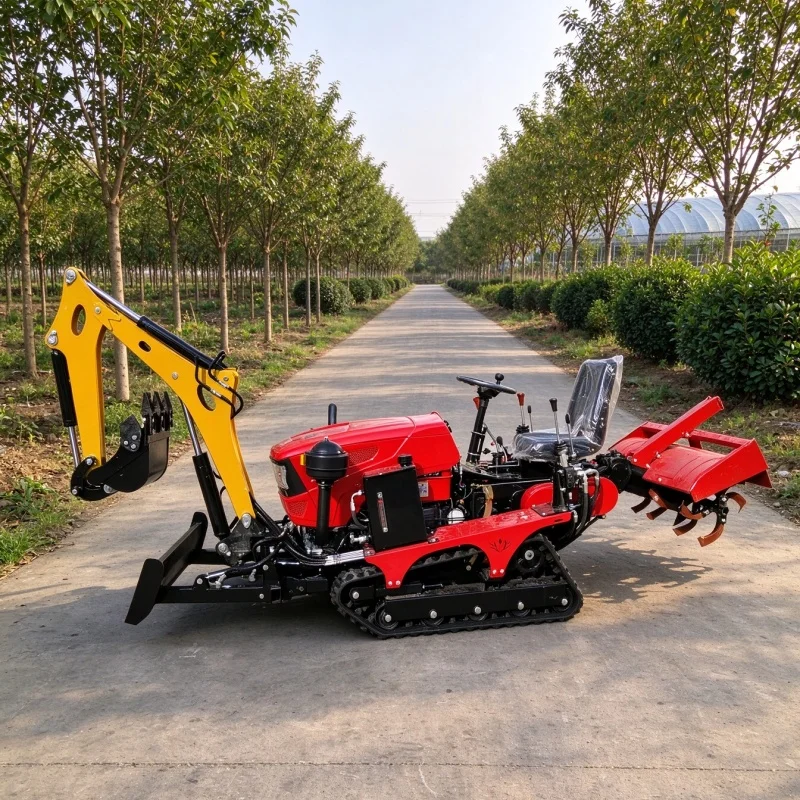 Customized Rubber Track Crawler Rotary Cultivator, Anti-sinking & Anti-slip Design for Paddy and Muddy Farmland Soil Turning