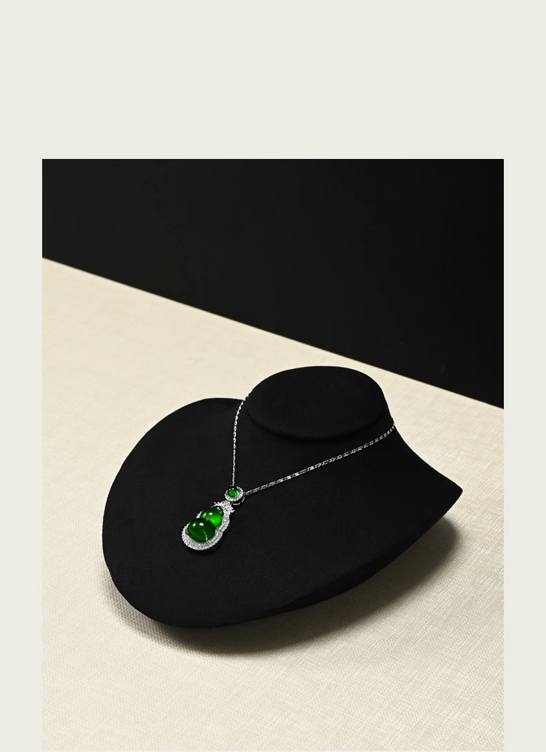 Oirlv Schmuck-Büstenständer für Halsketten, Mikrofaser-Mannequin-Halsmodell, Anhänger-Ketten-Präsentationshalter für Ladentheken und Schaufenster – Detail 1