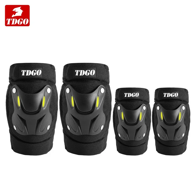 Adjustable Motocross Knee/Elbow Pads Reflective Safety Gear with Moisture-Wicking Fabric | Lightweight & Durable for All Skill