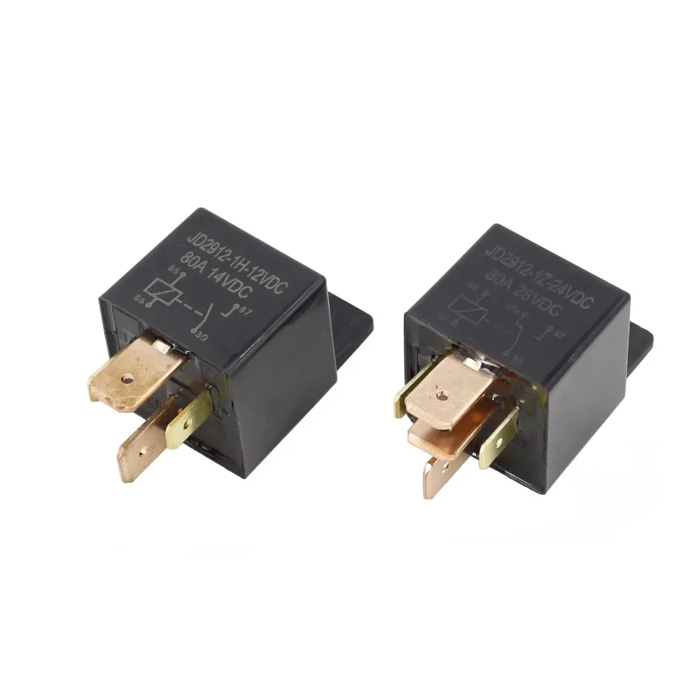 1 PC 4/5 Pin 80A Waterproof Automotive Relay Socket Long Life Normally Open DC 12V/24V JD1914 JD2914 with Plastic Back for Car