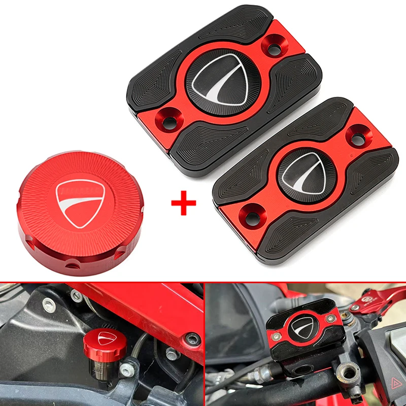 

For Ducati Scrambler 800 1100 797 400 Monster 821 796 795 696 695 Accessories CNC Rear Front Brake Fluid Reservoir Cover Cap